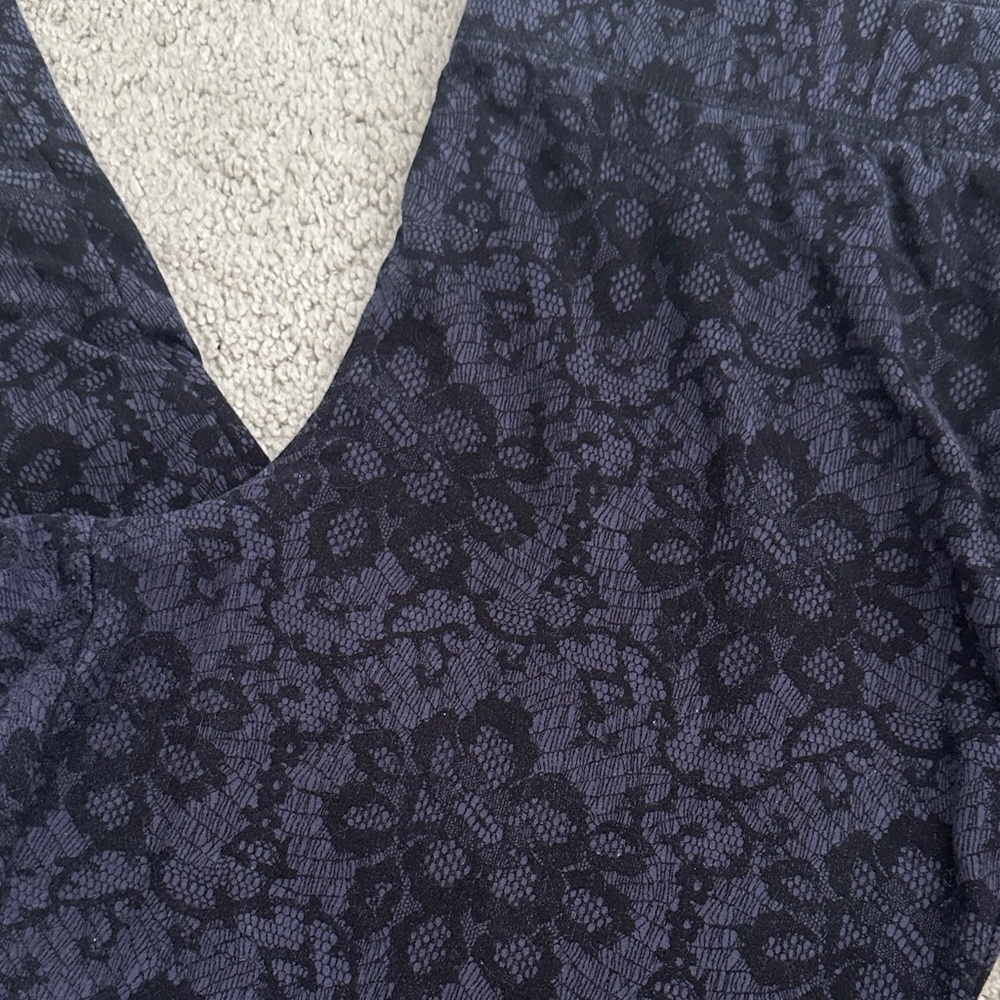 Lane Bryant Blue and Black Lace Effect Leggings